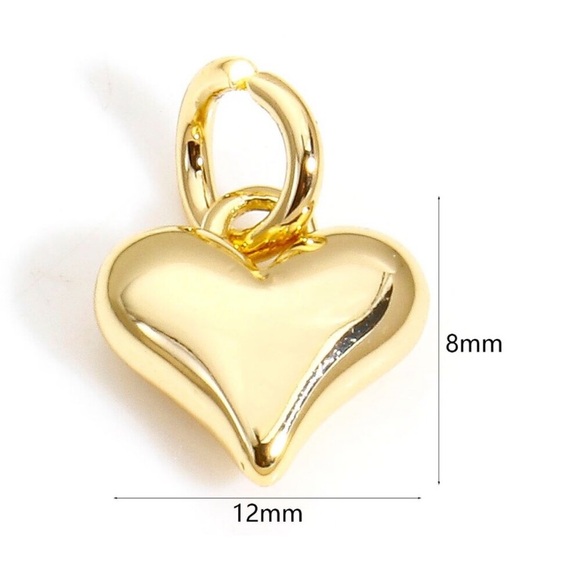 2/$30 NWT 14K Gold Plated Octagonal Hoop Earrings with Gold Plated Mini Hearts - Picture 8 of 10